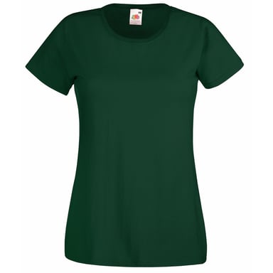 Fruit Of The Loom Ladies/Womens Lady-Fit Valueweight Short Sleeve T-Shirt (Pack Of 5) (Bottle Green)