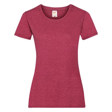 Fruit Of The Loom Ladies/Womens Lady-Fit Valueweight Short Sleeve T-Shirt (Pack Of 5) (Vintage Heather Red)