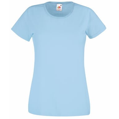 Fruit Of The Loom Ladies/Womens Lady-Fit Valueweight Short Sleeve T-Shirt (Pack Of 5) (Sky Blue)