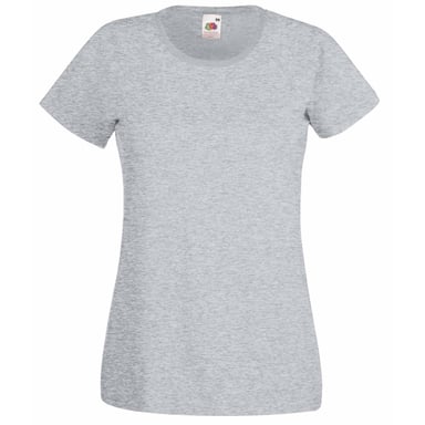 Fruit Of The Loom Ladies/Womens Lady-Fit Valueweight Short Sleeve T-Shirt (Pack Of 5) (Heather Grey)