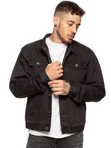 Enzo Chaqueta vaquera de diseño para hombre - BLK