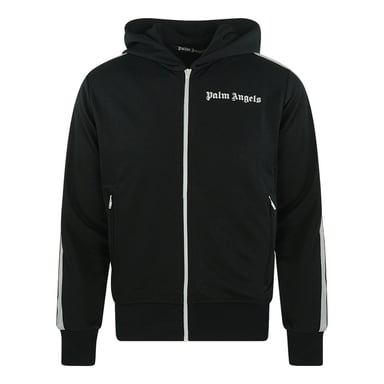 Palm Angels Track sudadera con capucha negra y con cremallera