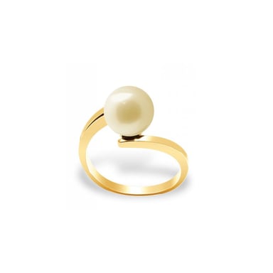 Gold Freshwater Pearl Ring and Yellow Gold 375/1000