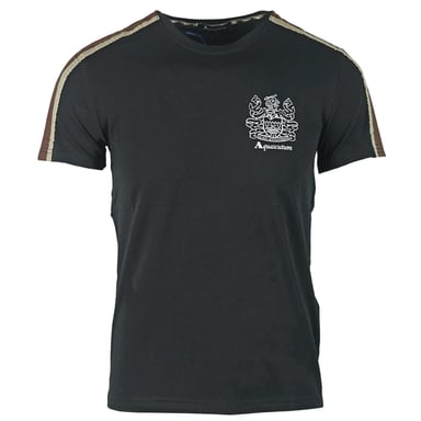 Camiseta Negra con Rayas en el Hombro de Aquascutum