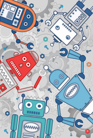 Mural de Pared Robot Azul