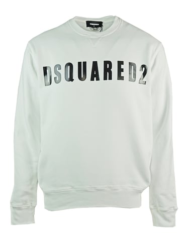 Jersey blanco con logo grande estampado de Dsquared2
