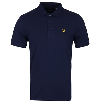 Lyle & Scott Navy Short Sleeve Cotton Pique Polo Shirt