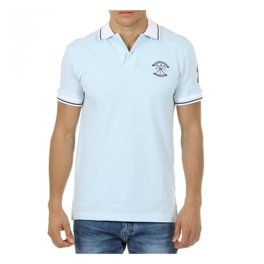 Ufford & Suffolk Polo Club Mens Polo Short Sleeves Light Blue KID