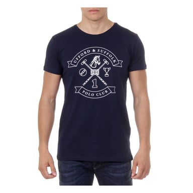 Ufford & Suffolk Polo Club Mens T-Shirt Short Sleeves Round Neck US027 NAVY BLUE
