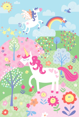 Mural de Pared de Unicornio Rosa