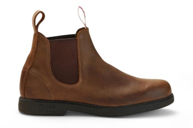 Botines Chelsea de piel marrón rústica Rossi 607 Booma