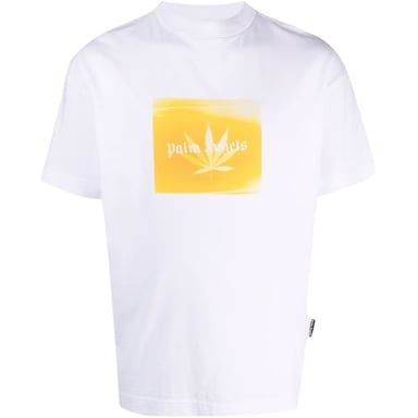 Palm Angels Leaf Logo camiseta blanca clásica
