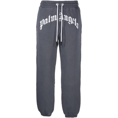Palm Angels GD pantalones deportivos negros desgastados con logo curvado