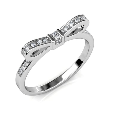 Anillo de cinta - Plata y cristal