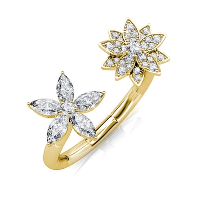 Anillo Fraternal Bloom - Oro y Cristal
