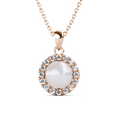 Colgantes de perlas circulares: oro rosa y cristal