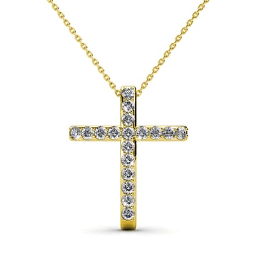 Colgantes de cruz - Oro y cristal
