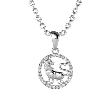 Colgantes del zodiaco Leo - Plata y cristal