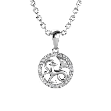 Colgantes del zodiaco Capricornio - Plata y cristal