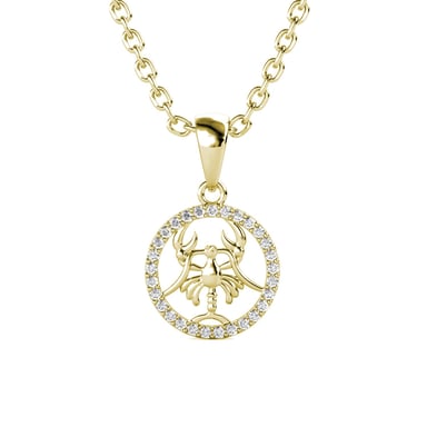 Colgantes del signo del zodiaco Cáncer: oro y cristal