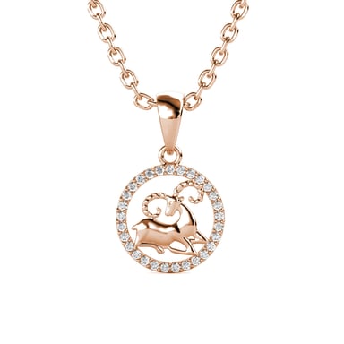 Colgantes del zodiaco Aries: oro rosa y cristal