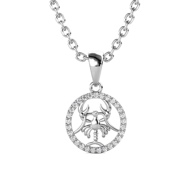 Colgantes del signo del zodiaco Cáncer: plata y cristal