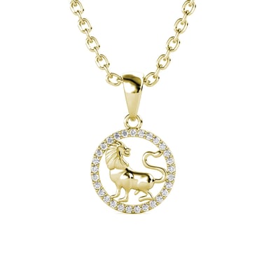 Colgantes del zodiaco Leo: oro y cristal