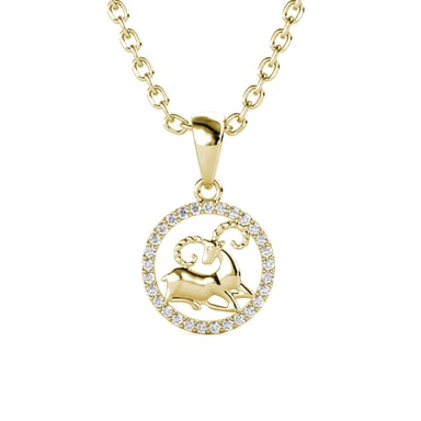 Colgantes del zodiaco Aries: oro y cristal