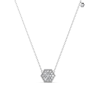 Colgantes hexagonales de plata y cristal