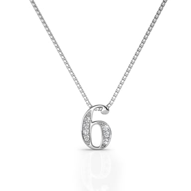 Colgantes Número 6 - Plata y Cristal