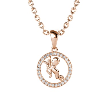 Colgantes del zodiaco Sagitario: oro rosa y cristal