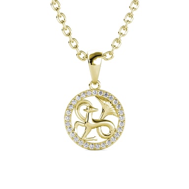 Colgantes del zodiaco Capricornio - Oro y cristal