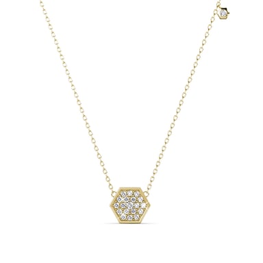 Colgantes hexagonales - Oro y cristal