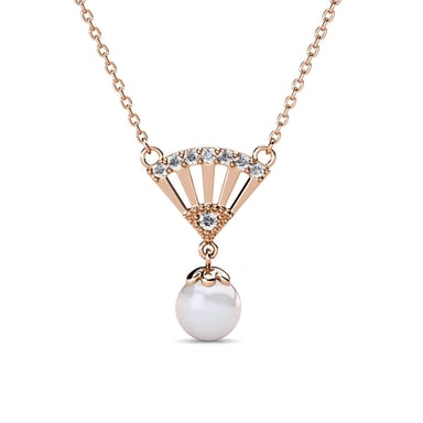 Colgantes de perlas Ingride - Oro rosa y cristal