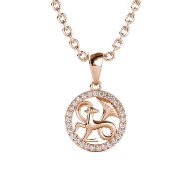 Colgantes del zodiaco Capricornio - Oro rosa y cristal