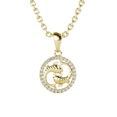 Colgantes del zodiaco Piscis: oro y cristal