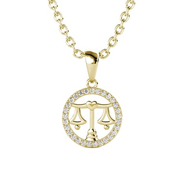 Colgantes del zodiaco Libra: oro y cristal