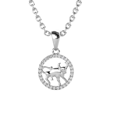 Colgantes del zodiaco Tauro - Plata y cristal