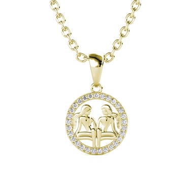 Colgantes del zodiaco Géminis: oro y cristal