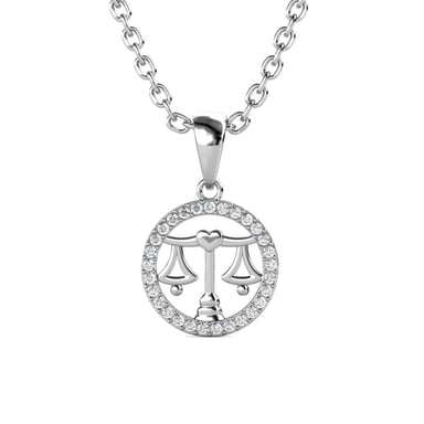 Colgantes del zodiaco Libra - Plata y cristal