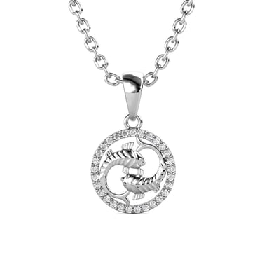 Colgantes del zodiaco Piscis - Plata y cristal