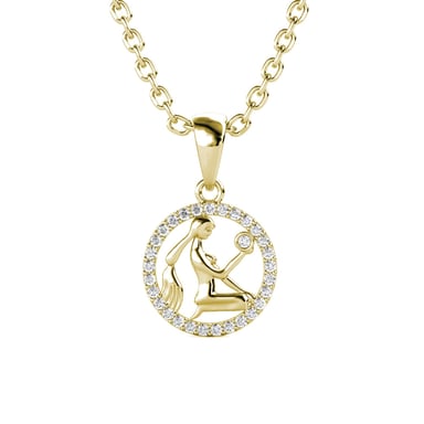 Colgantes del zodiaco Virgo - Oro y cristal