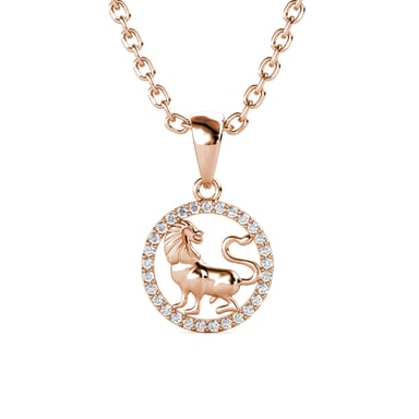 Colgantes del zodiaco Leo: oro rosa y cristal