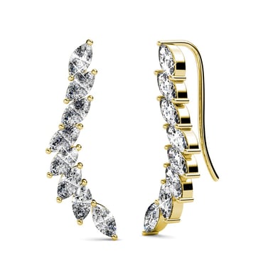 Pendientes Clematis - Oro y Cristal