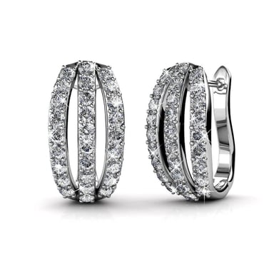 Pendientes elegantes de plata y cristal