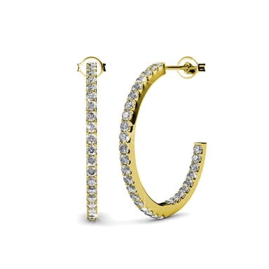 Pendientes de aro Simply Hoop - Oro y cristal