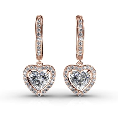 Pendientes Only Love - Oro rosa y cristal