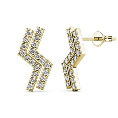 Pendientes Brontide - Oro y Cristal