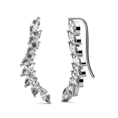 Pendientes Clematis - Plata y Cristal