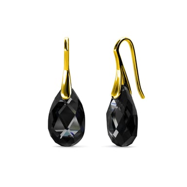 Pendientes con forma de lágrima y gancho - dorados y negros